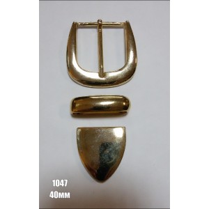 Пряжка тройник 1047 (пряжка + шлевка + наконечник) золото